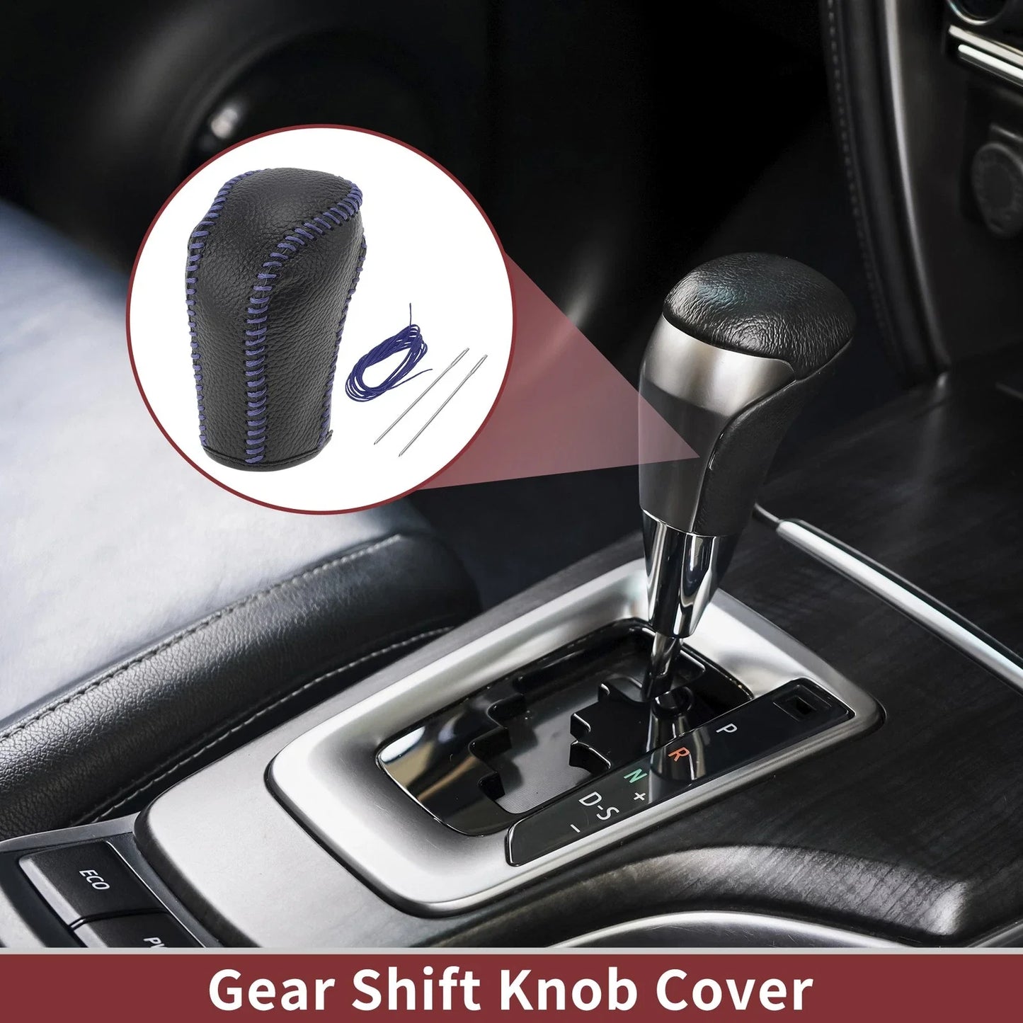 Gear Shift Knob Cover for Honda Inspire Blue Faux Leather (2000-2001)