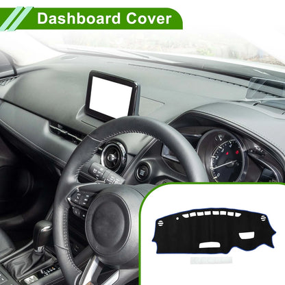 Dashboard Dash Cover Mat for Mazda CX-3 (2016–2022) Sun Protector Pad Black Blue