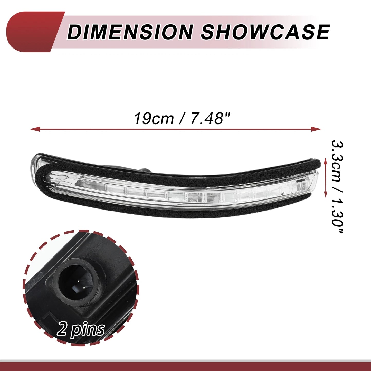 Left Mirror Turn Signal Light for KIA Rio Pride (2012–2016) No. 876141W000 Black Clear