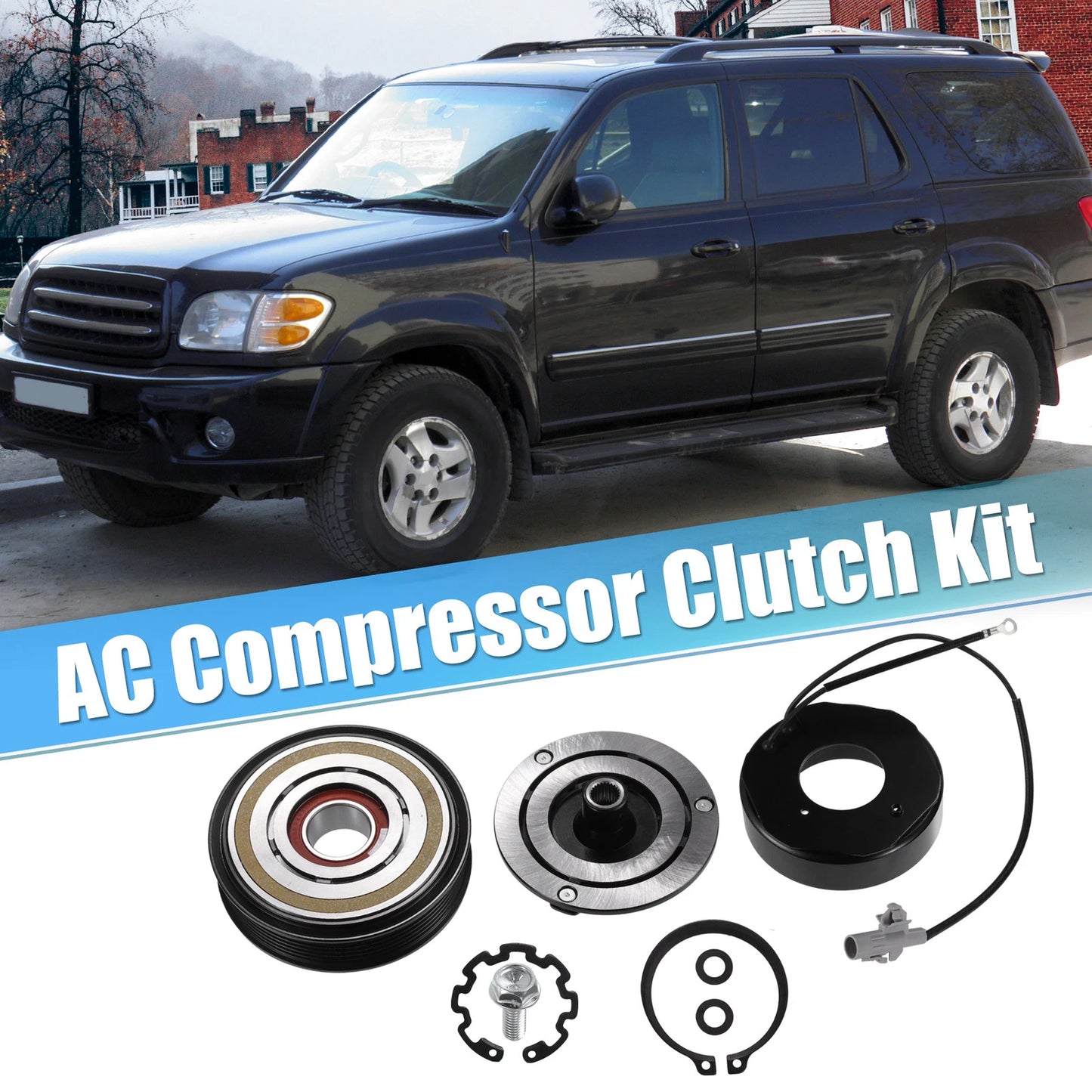 Set of 1 AC Compressor Clutch Kit for Toyota Sequoia (2001–2007)