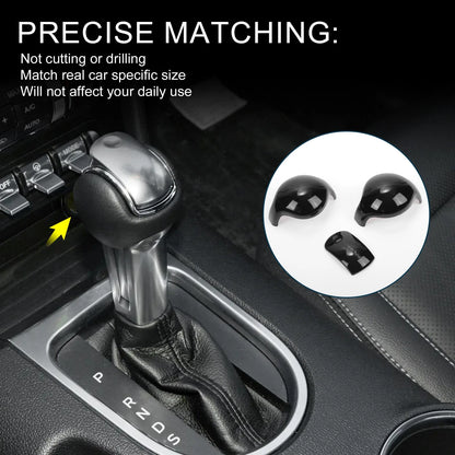 Set of 1 Gear Shift Knob Decorator Cover for Ford Mustang (2015–2023) Black