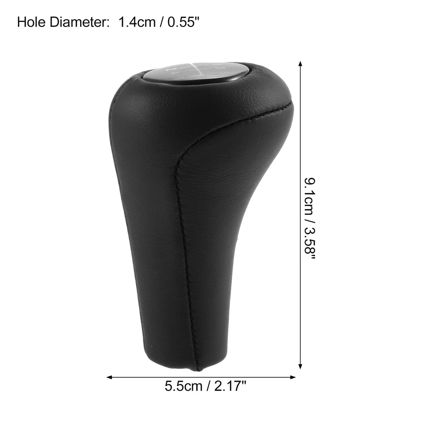 6-Speed Manual Gear Shift Knob Faux Leather Black for BMW