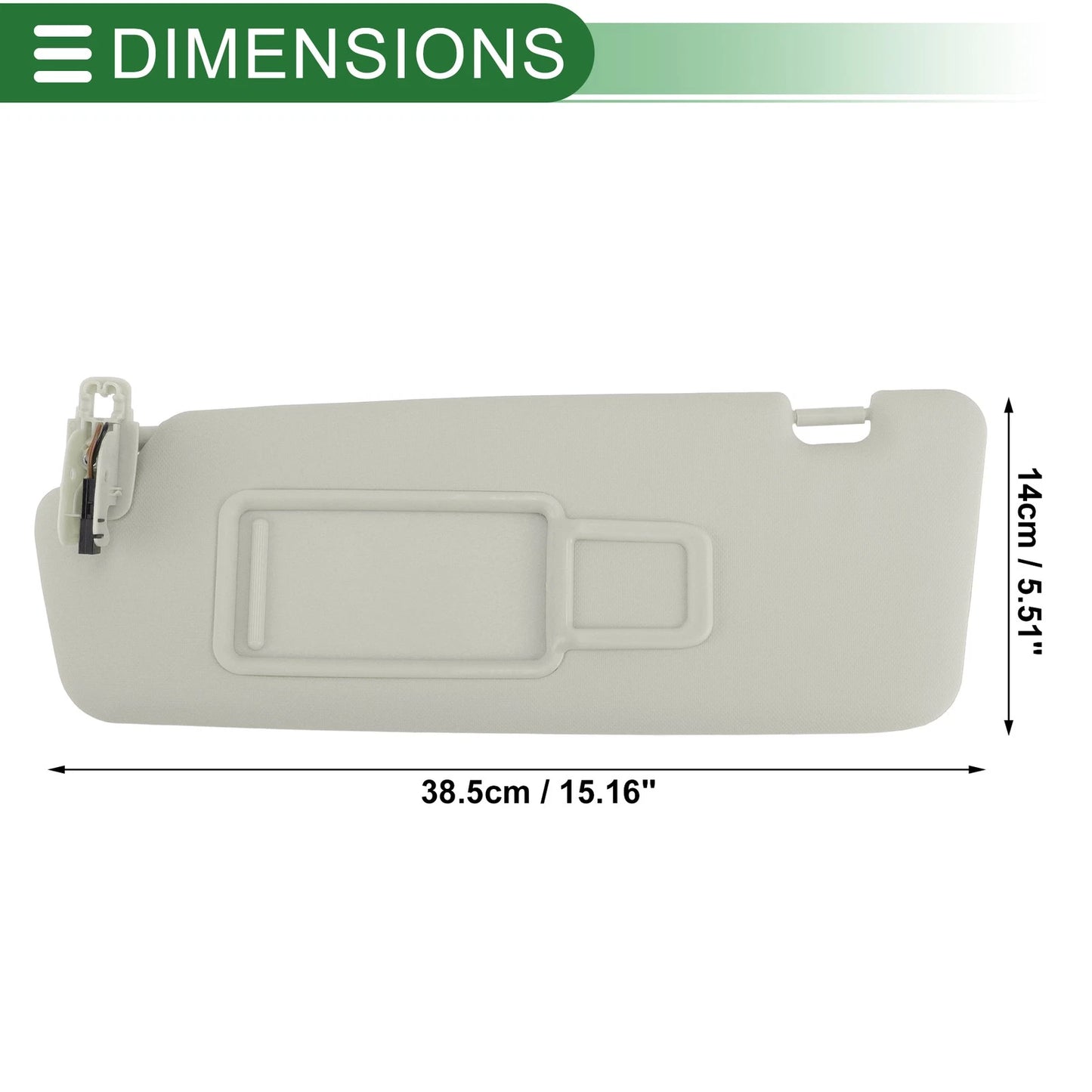 Sun Visor No. 8K0857551AE for Audi A1, Q3 (2013–2018) Left Driver Side