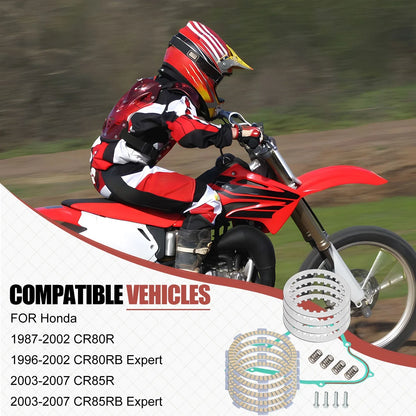 Clutch Friction Steel Plates Gasket Kit for Honda CR85R CR85RB (2003–2007)