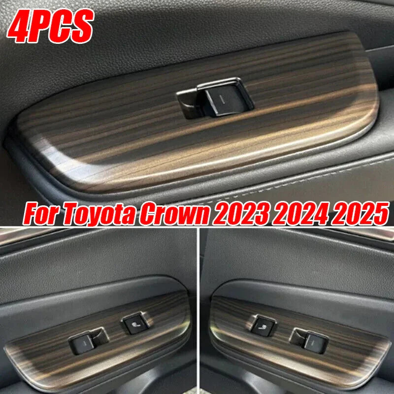 Wood Grain Window Lift Switch Panel Cover Trim for Toyota Crown (2023–2025)
