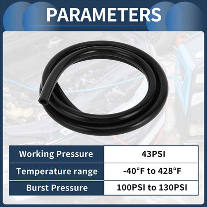 5FT 3/8" Silicone Vacuum Tubing Hose for Air and Water (10mm ID, 2.5mm Thickness)
