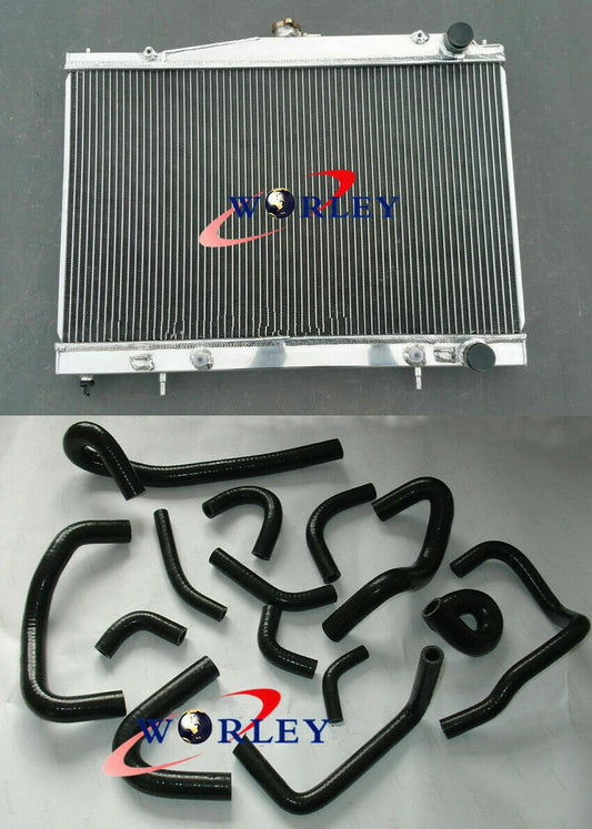 Aluminum Radiator & Red Hose for Nissan Skyline R33 R34 (1999–2000)