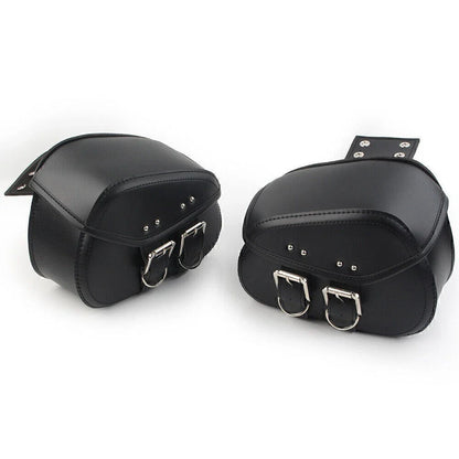 Black PU Leather Saddle Bags Side Luggage for Harley Sportster Dyna