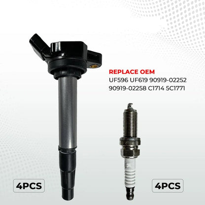 4 x Ignition Coils & Spark Plugs for Scion Toyota Corolla Matrix (2003-2013)