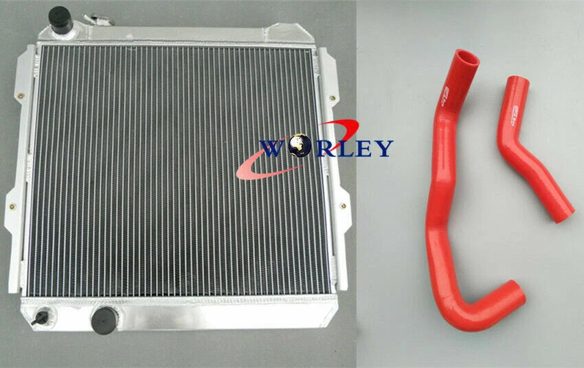 Aluminum Radiator + Silicone Hose for Toyota Hilux (1983–1989)