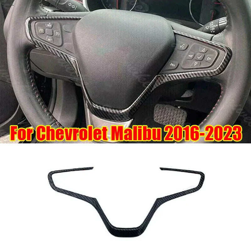 Carbon Fiber Steering Wheel Sheet Cover Trim for Chevrolet Malibu (2016–2023)