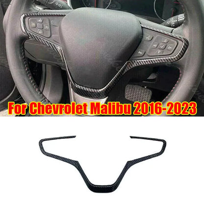 Carbon Fiber Steering Wheel Sheet Cover Trim for Chevrolet Malibu (2016–2023)