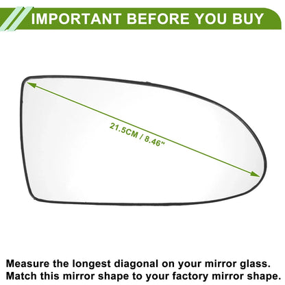 Right Side Mirror Glass Replacement for Hyundai Accent (2005-2009)