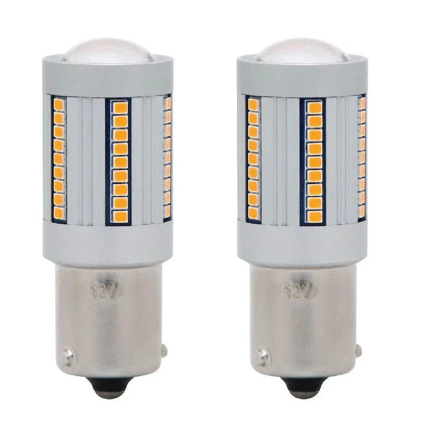 2 x LED Amber Light Globe Bulb 12V 21W Canbus