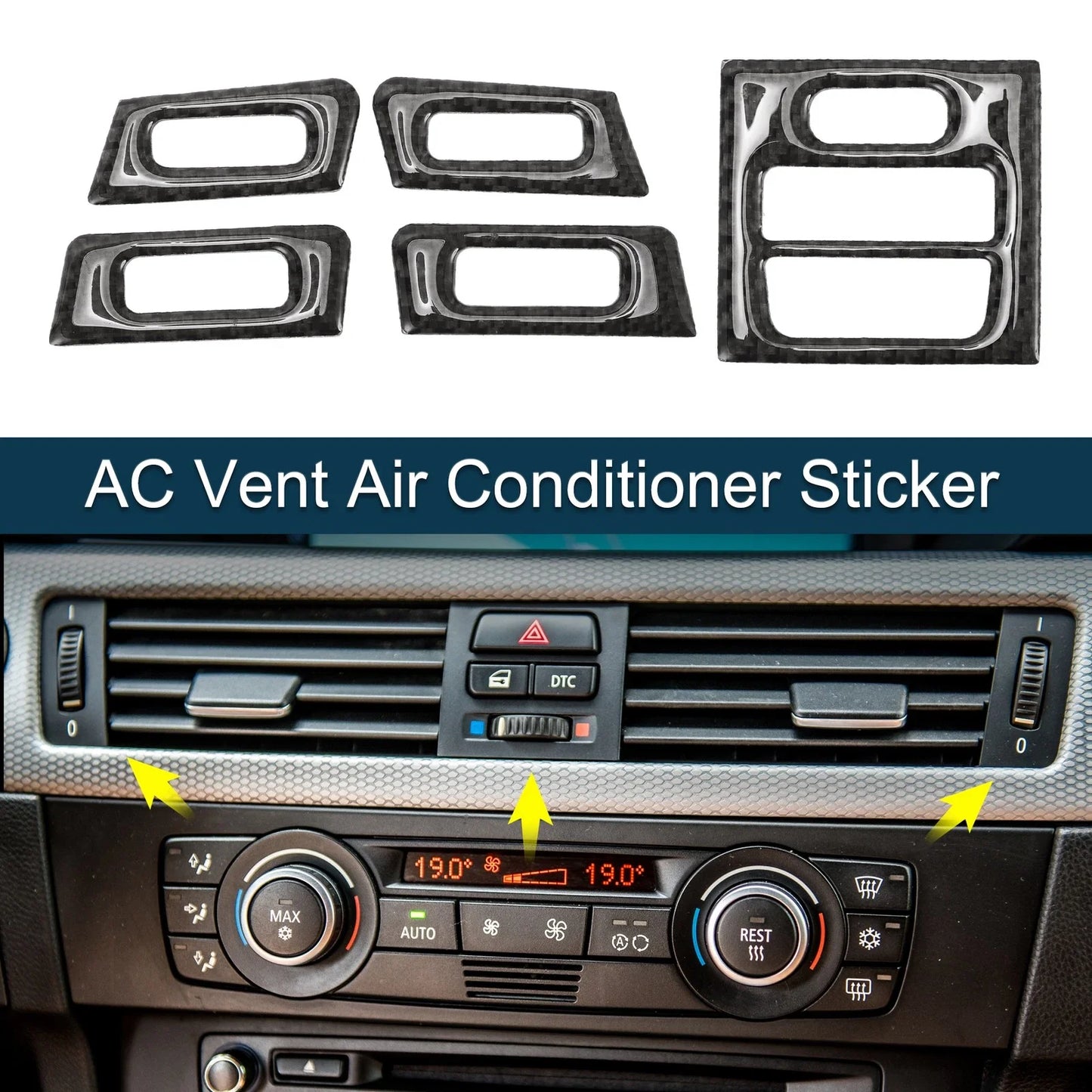 AC Vent Sticker 5pcs for BMW 3 Series E90 E92 E93 (2005 - 2012)