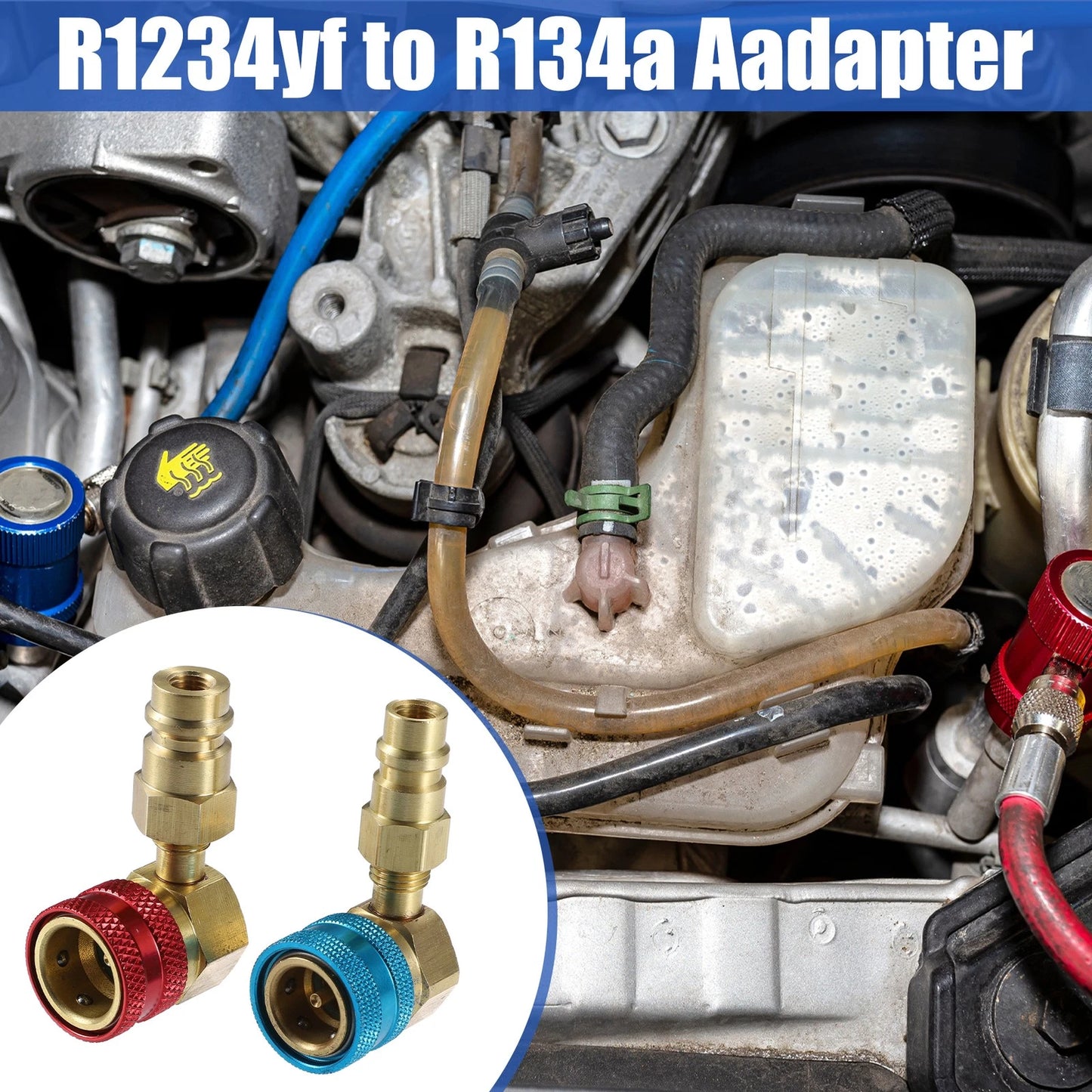 Set of 1 R1234YF 90 Degrees Quick Coupler Head Adapter for Car Air Conditioning
