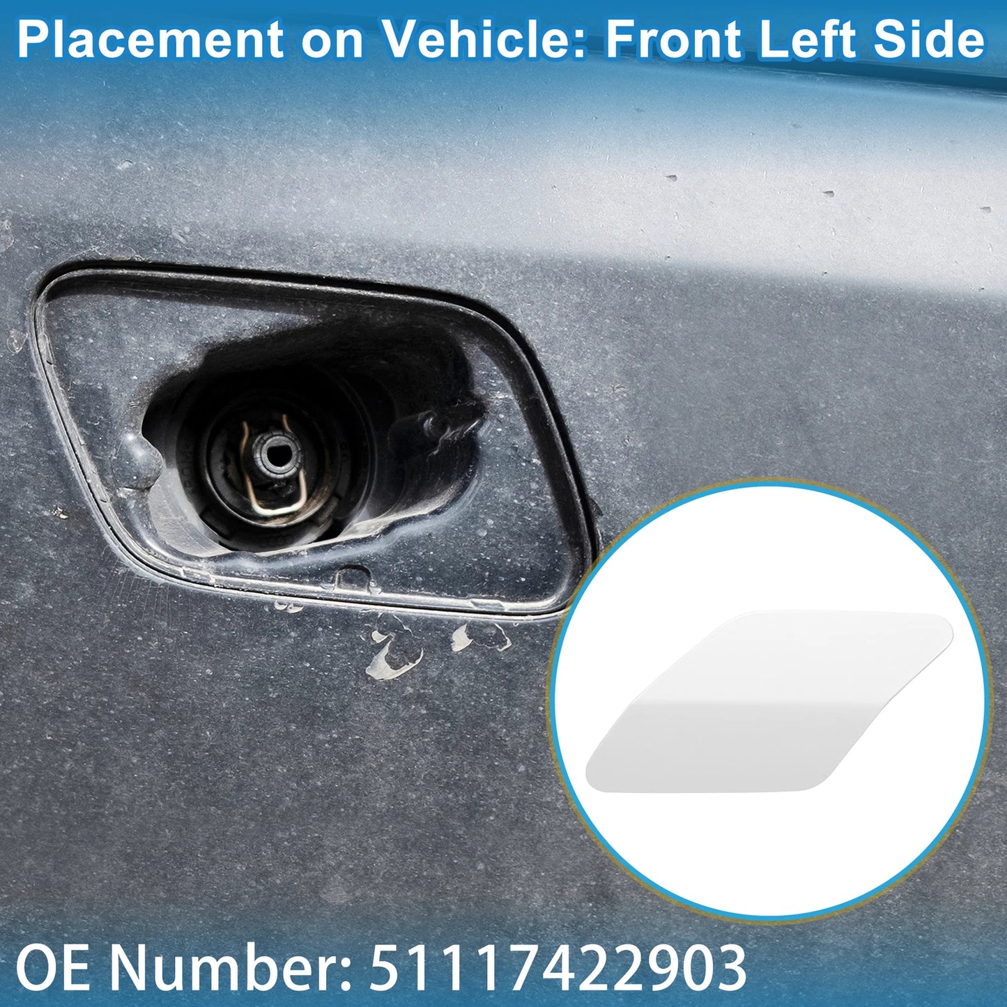Front Left Washer Nozzle Cover Cap No. 51117422903 for BMW X6 (2015–2019)