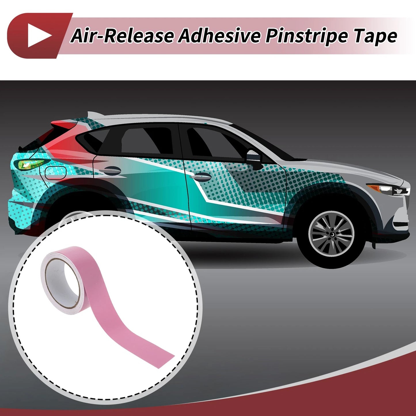 Pinstripe Tape 40mmx10m for Car Motorcycle Boat Matte Pink