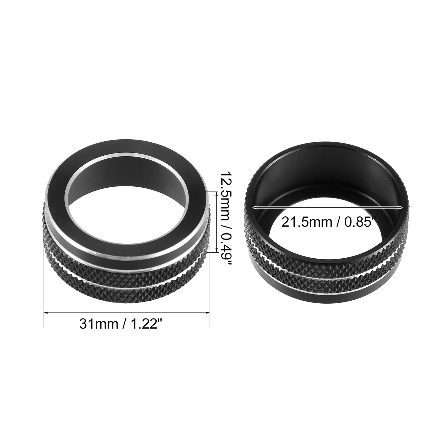 2 Pcs Air Conditioner Switch Knob Cover for Toyota Yaris (2010–2017) Black