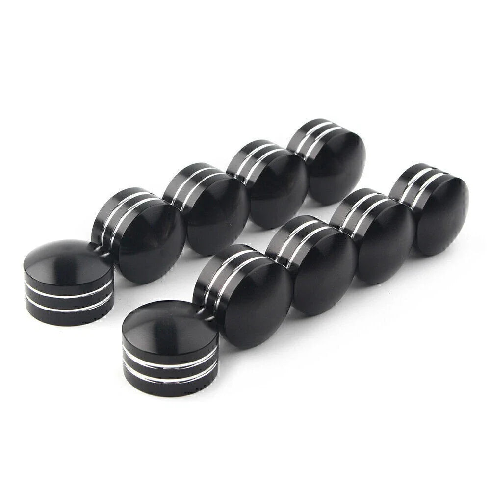 9mm Motor Bolt Topper Caps Covers for Harley  - 10 x Black CNC