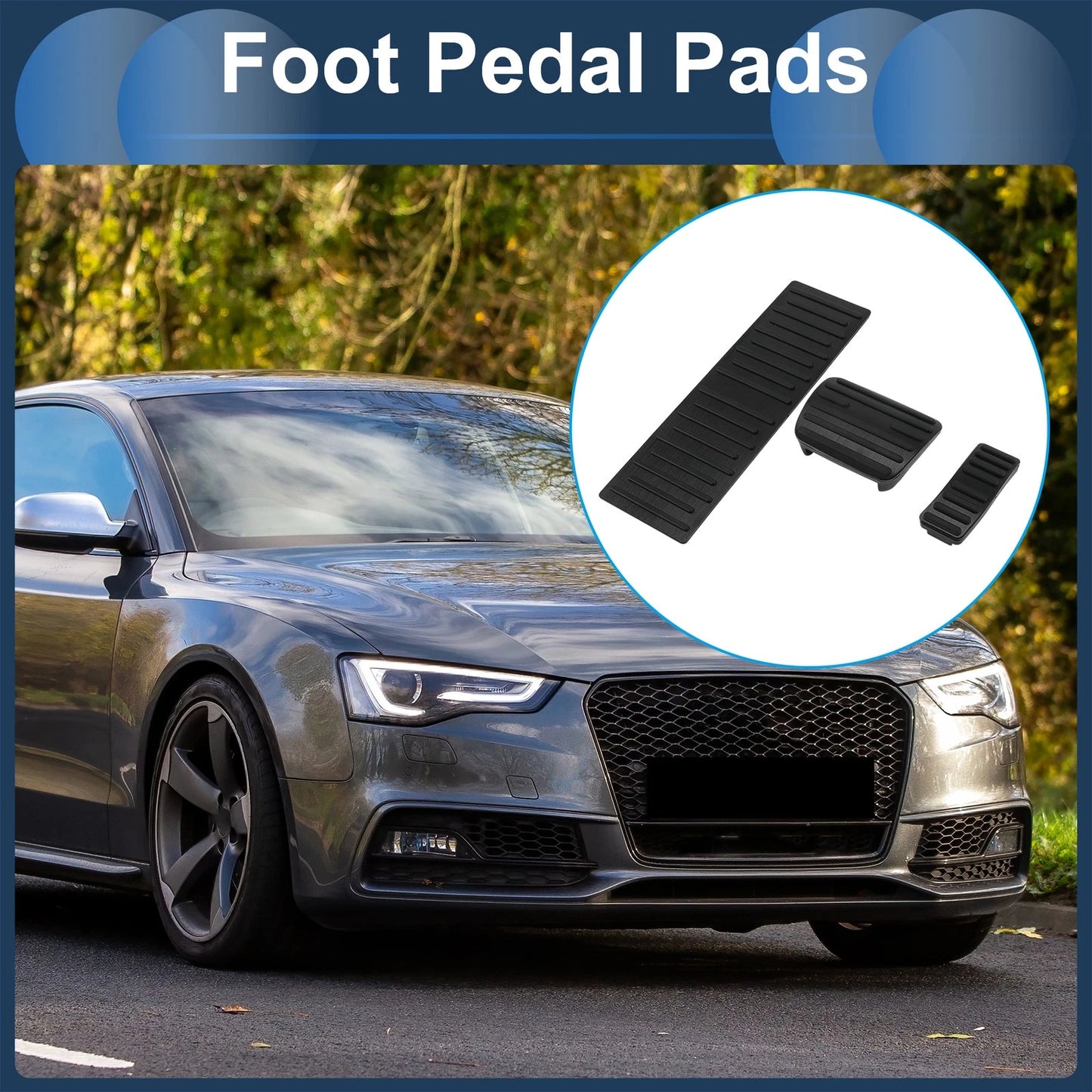 3 Pcs Accelerator Pedal Covers for Audi A4 A5 A6 Q5 (2014–2020)