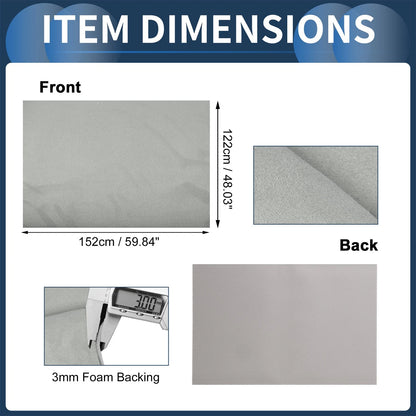 Headliner Fabric 48"x60" Foam Backing for Car Roof Repair Light Gray