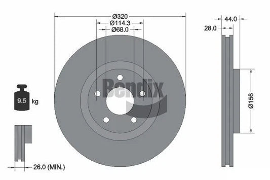 Set of 4 Brake Pads and Rotors for Nissan Dualis J10 | Renault Koleos H45