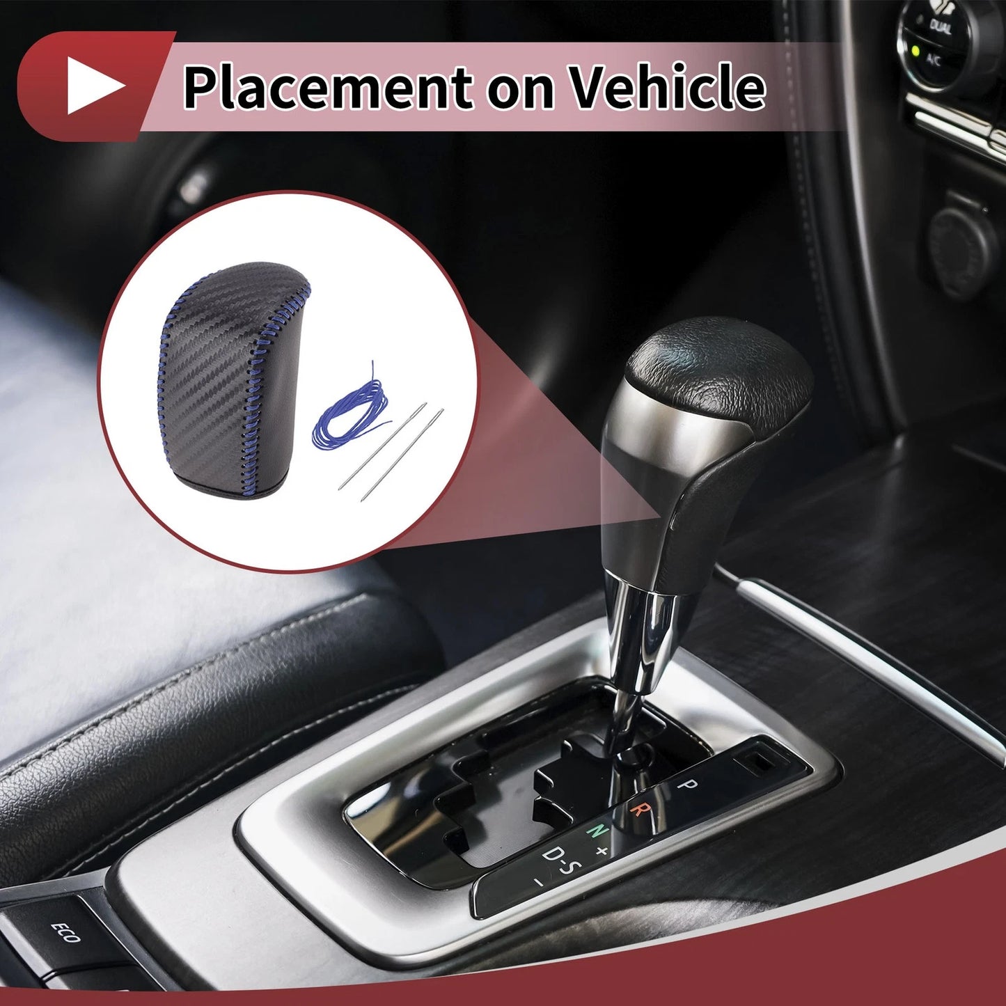 1Pc Gear Shift Knob Cover for Dodge Journey (2011–2020) Black Blue