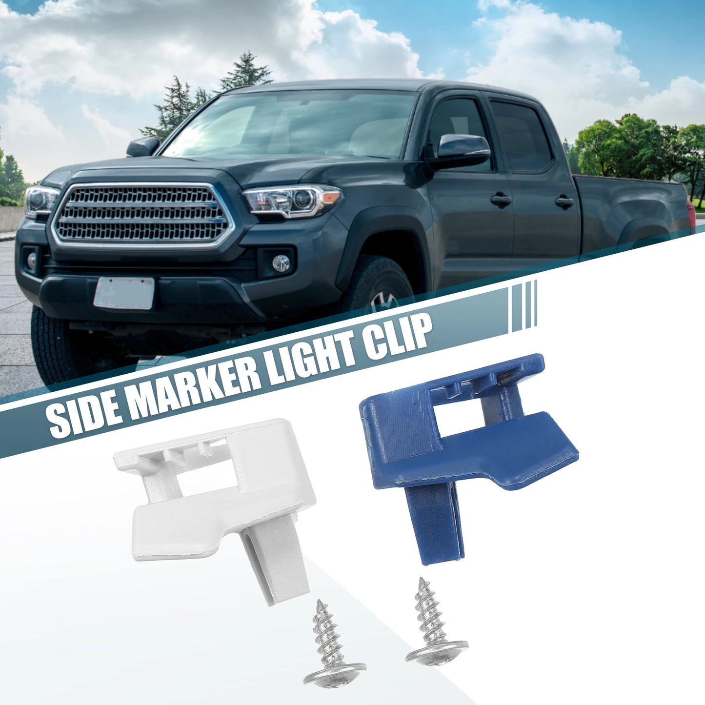 2pcs Front Marker Light Clip 53138-04010 for Toyota Tacoma (2001–2004) Blue White
