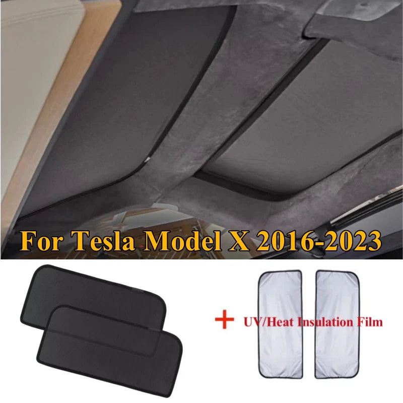 Head Roof Wing Door Sunshade Sunroof Net Blind for Tesla Model X