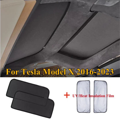 Head Roof Wing Door Sunshade Sunroof Net Blind for Tesla Model X