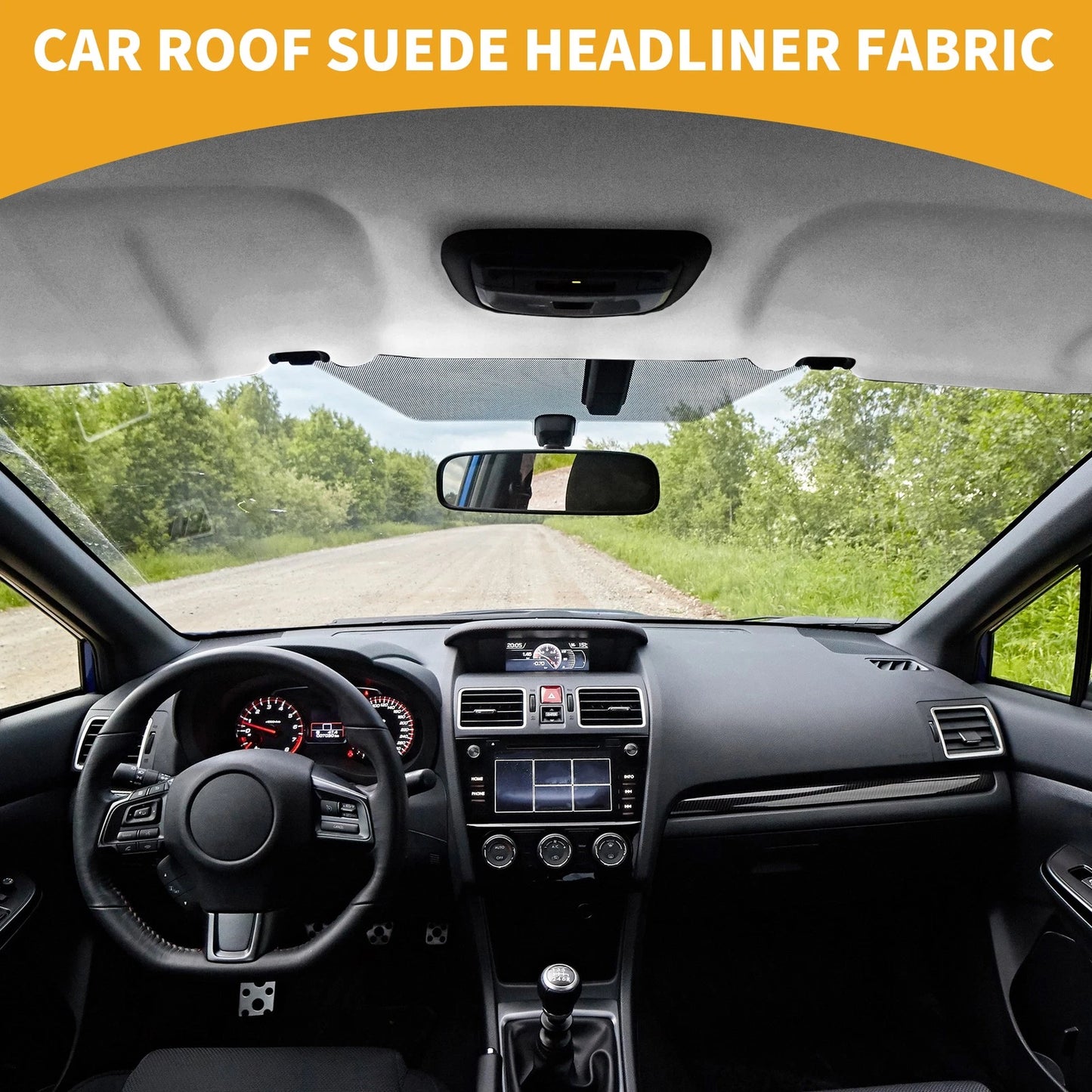 150G Suede Headliner Fabric 22"x57" for Car Roof Repair - Light Gray