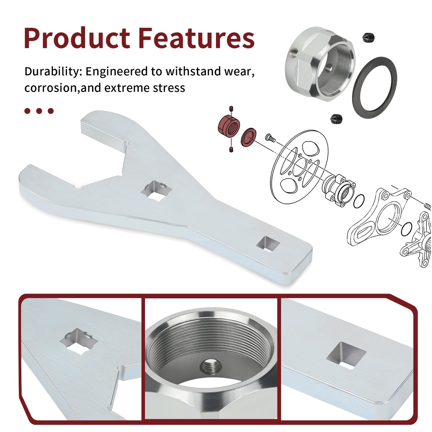 Rear Axle Nut Wrench Tool Set for Yamaha Raptor 700 (2006–2023)