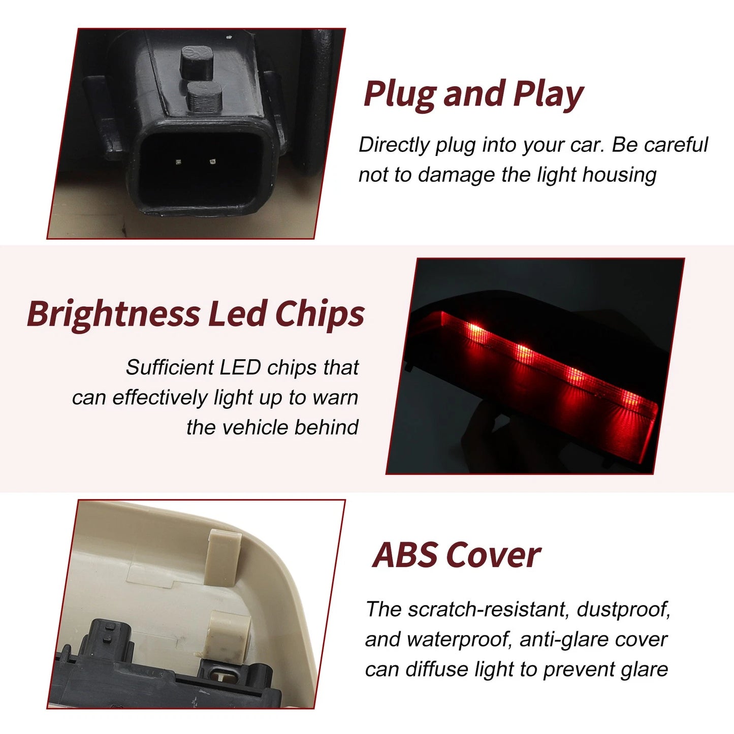 LED Third Brake Light for Nissan Altima (2013–2018) No. 265903TS1A Beige