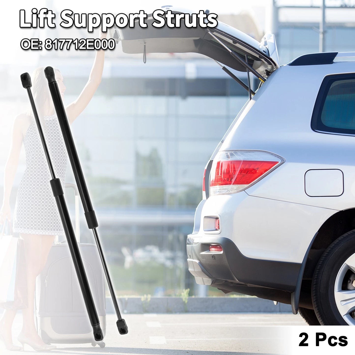 Set of 2 Rear Hatch Lift Supports Struts No. 817712E000 for Hyundai Tucson (2005–2009)