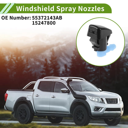 Set of 1 Windshield Washer Nozzle w/ Hose Connector for Jeep (No. 55372143AB/15247800)