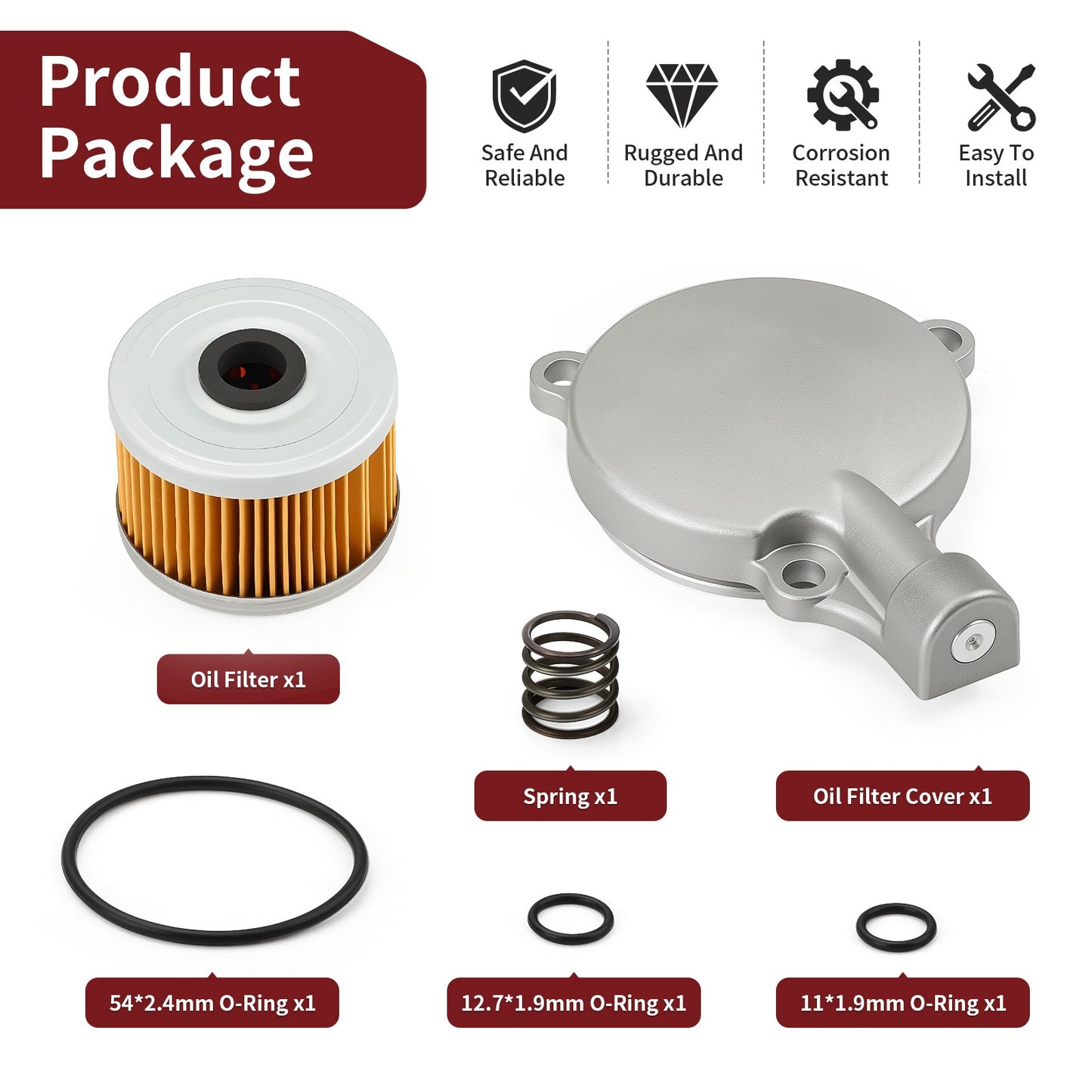 Oil Filter Cover with Spring O-Ring for Honda Rancher 350 TRX350FM (2000–2006)