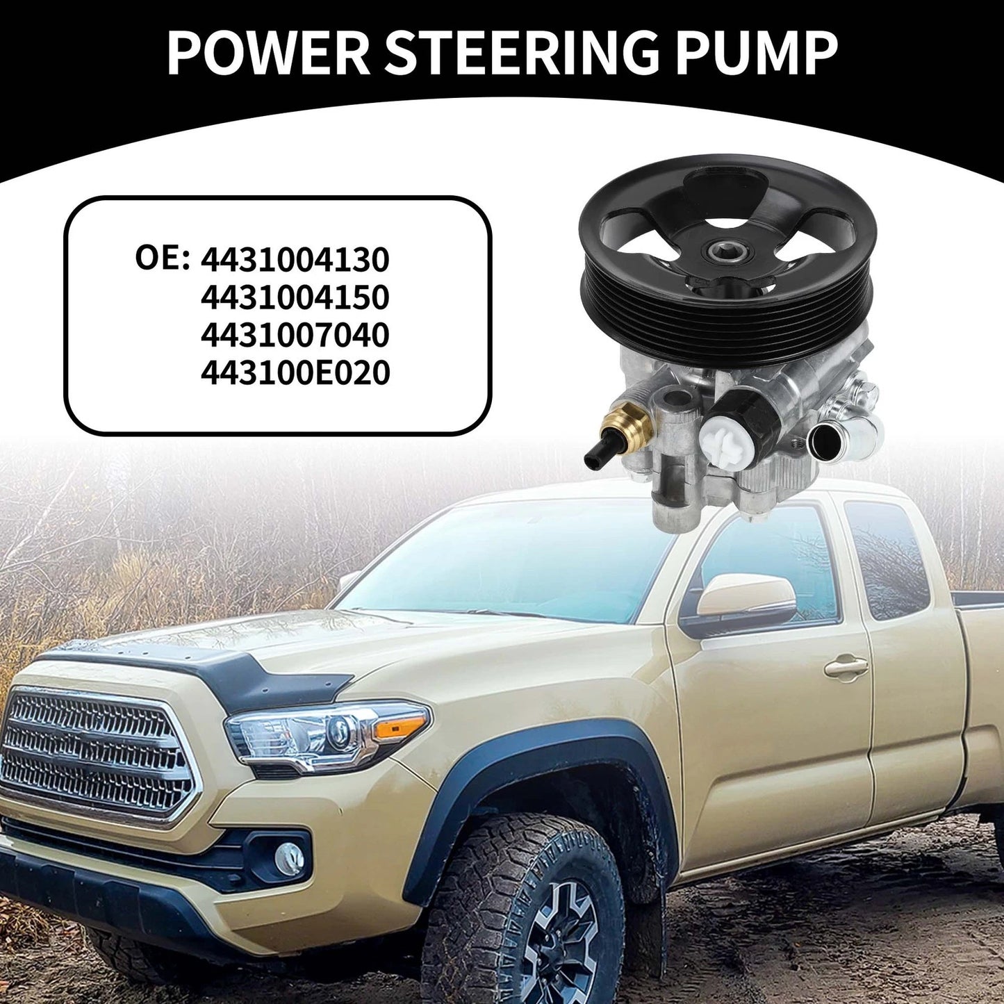 Power Steering Pump with Pulley 4431048070 for Toyota Tacoma 4.0L (2005–2015)
