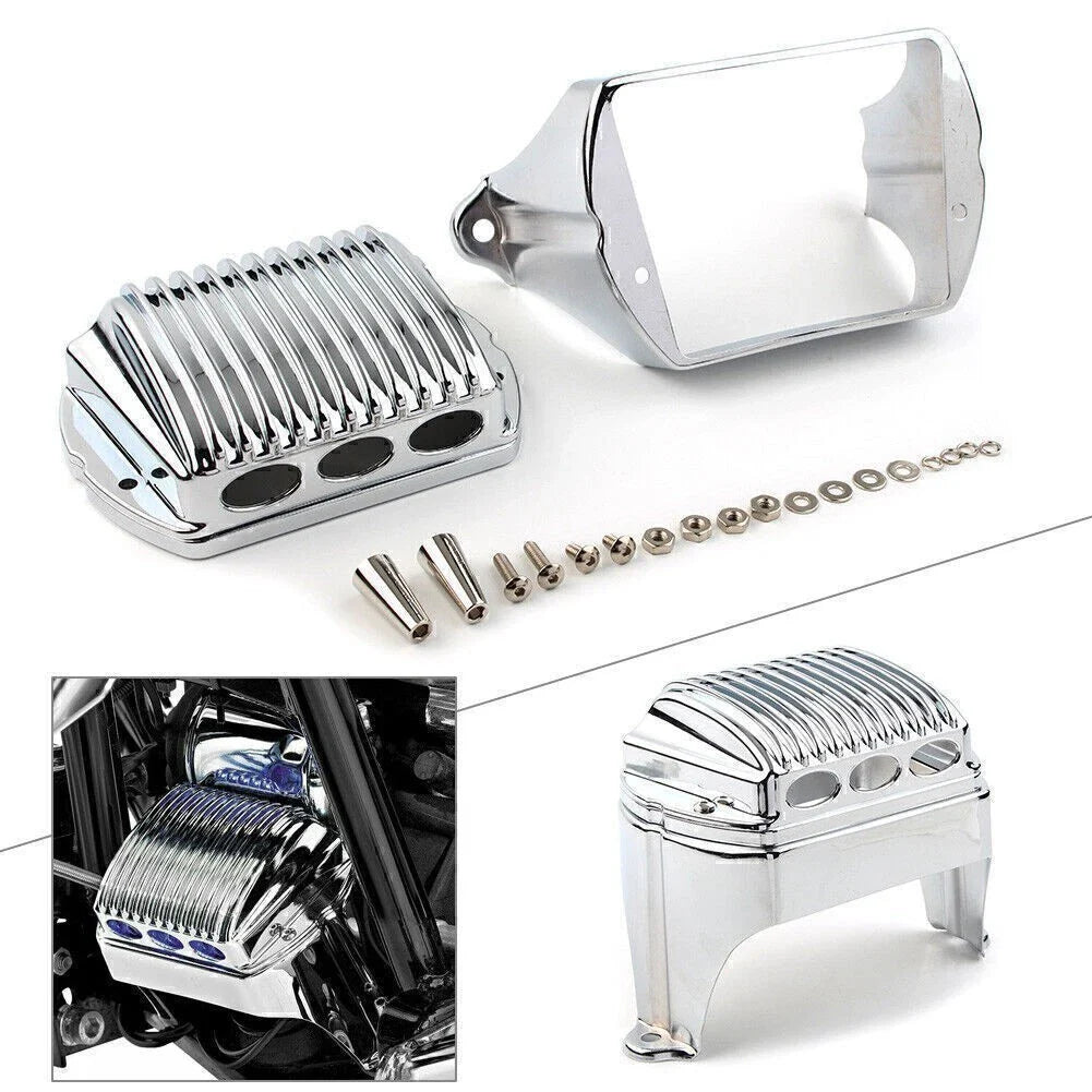 Front Voltage Regulator Cover Accent for Harley Bagger FLH 1997-2011 Chrome
