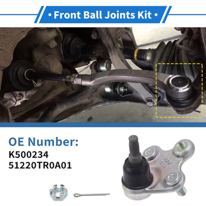2X Front Lower Ball Joints for Honda Civic (2012–2018) No.K500234/51220TR0A01