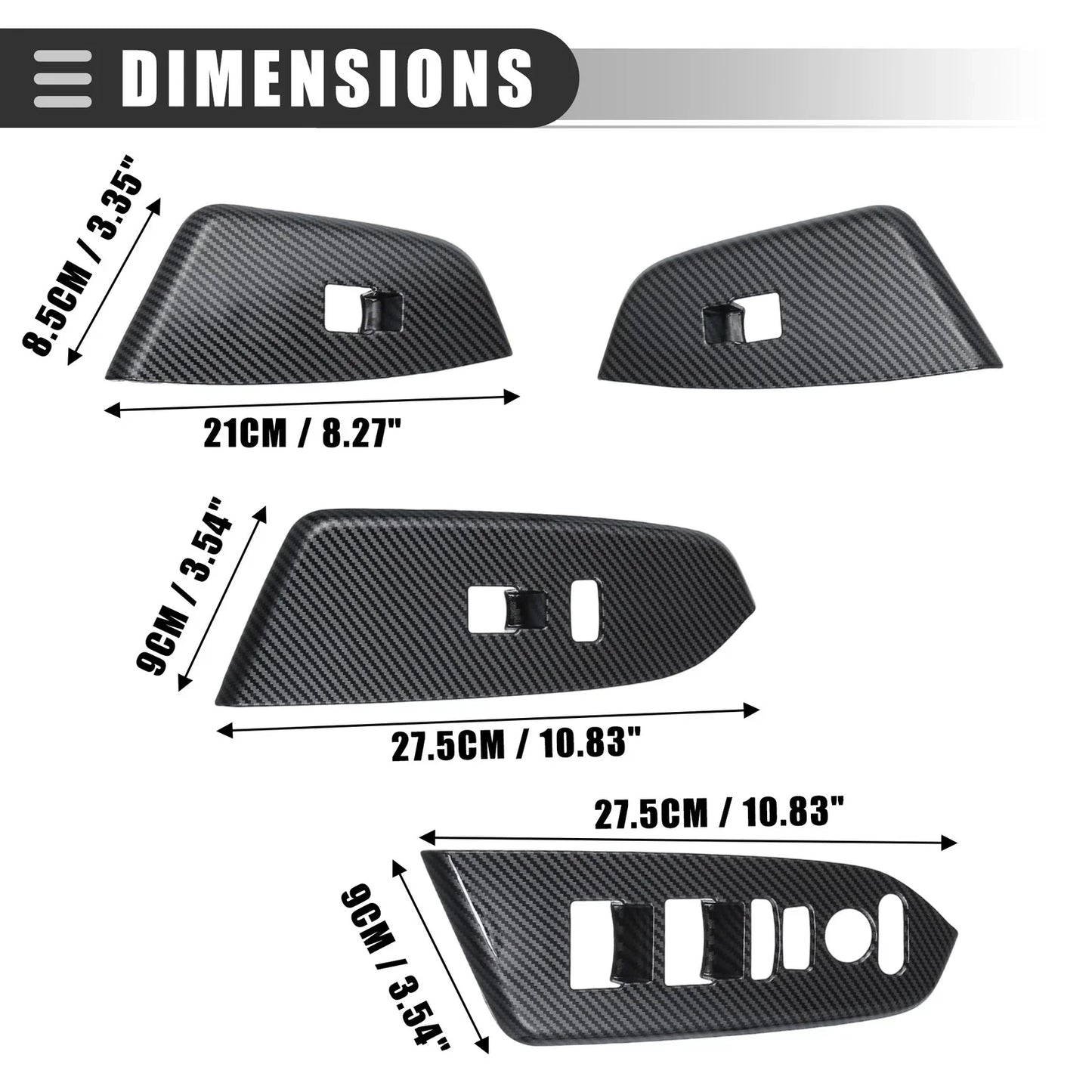 Window Switch Panel Cover Trim for Honda CRV 2017-2022 Carbon Fiber