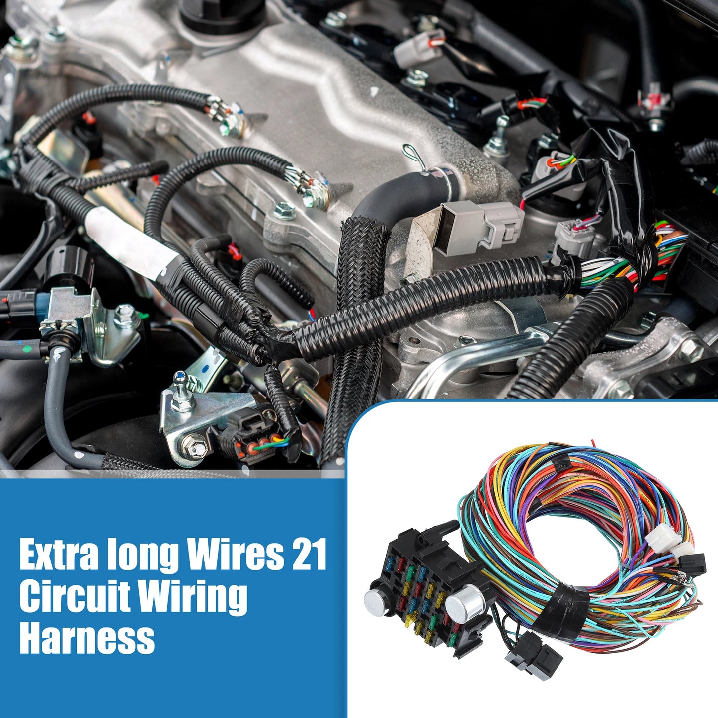 Set of 21 Circuit Wiring Harness Kit for GM Chevy Ford Truck