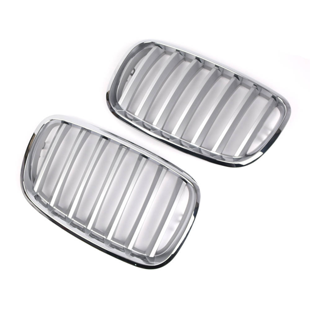 2X Chrome Front Bumper Grille for BMW X5 X6 (2007–2013)