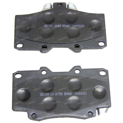 Set of 4 Bendix Front Disc Brake Pads for Hilux KZN165 RZN169 RZN174 VZN167 VZN172