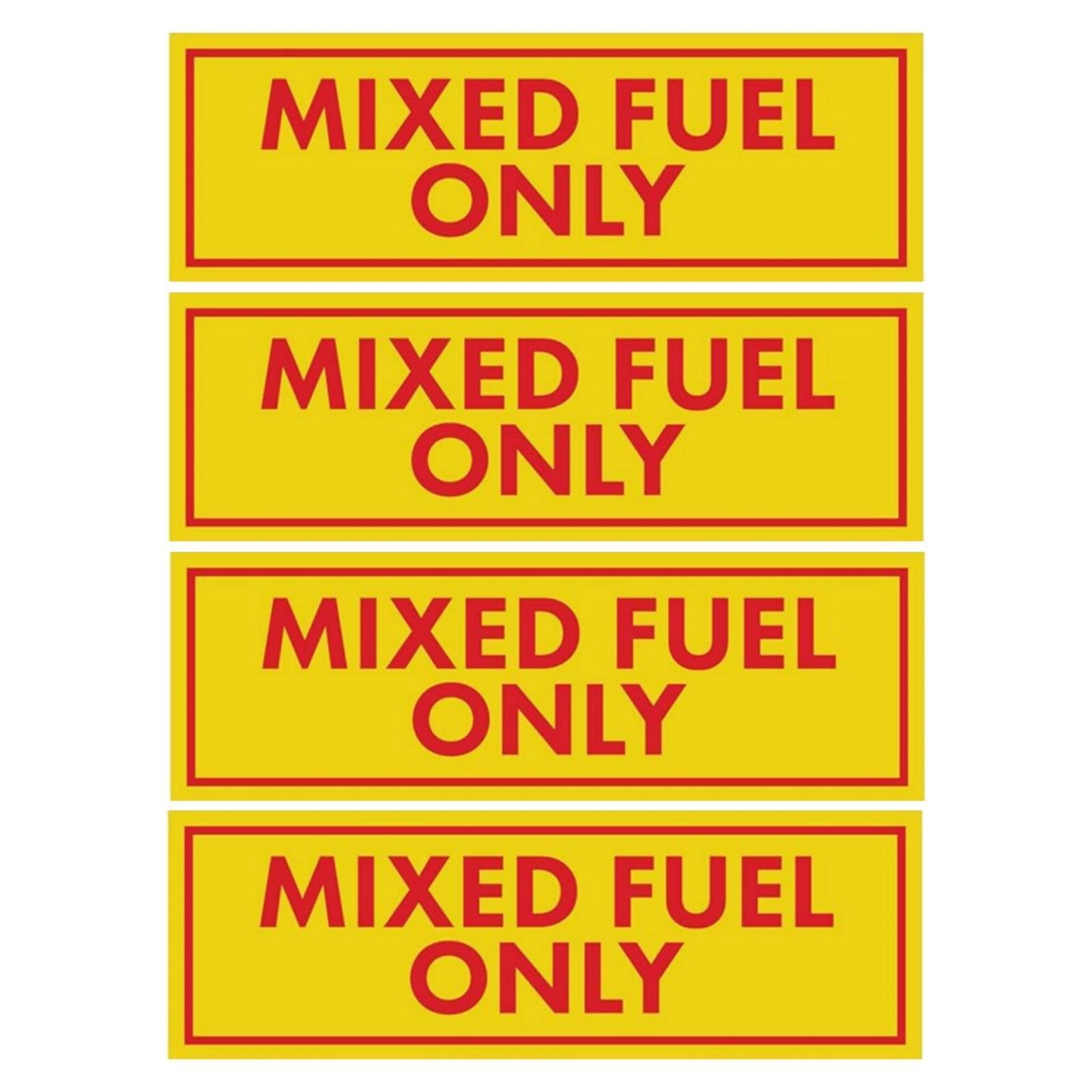Set of 4 Fuel Only Vinyl Stickers for Truck (Gasoline, Oil, 2-Stroke)