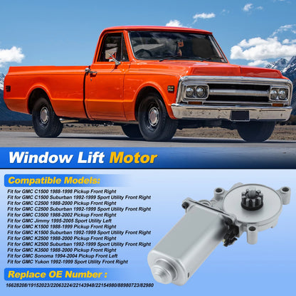 Power Window Lift Motor 16628208 for Chevrolet GMC C1500 C2500 K1500 K2500 (1990–1999)