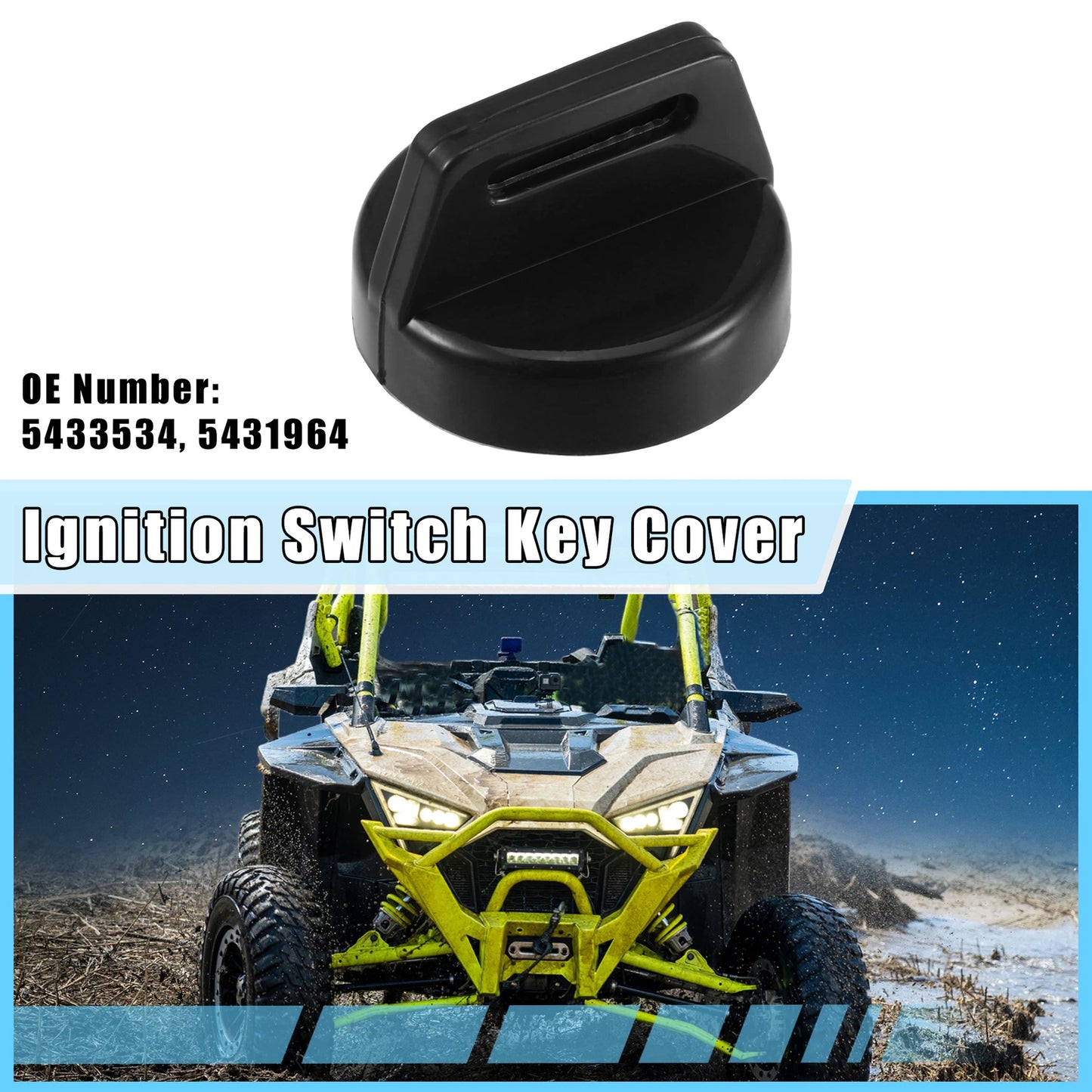 2X Ignition Switch Key Fob Cover Shell Case for Polaris RZR XP1000 (2014–2023)