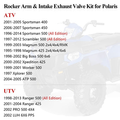 Rocker Arm and Valve Gasket Kit for Polaris Sportsman 400 450 500 (2000–2007)