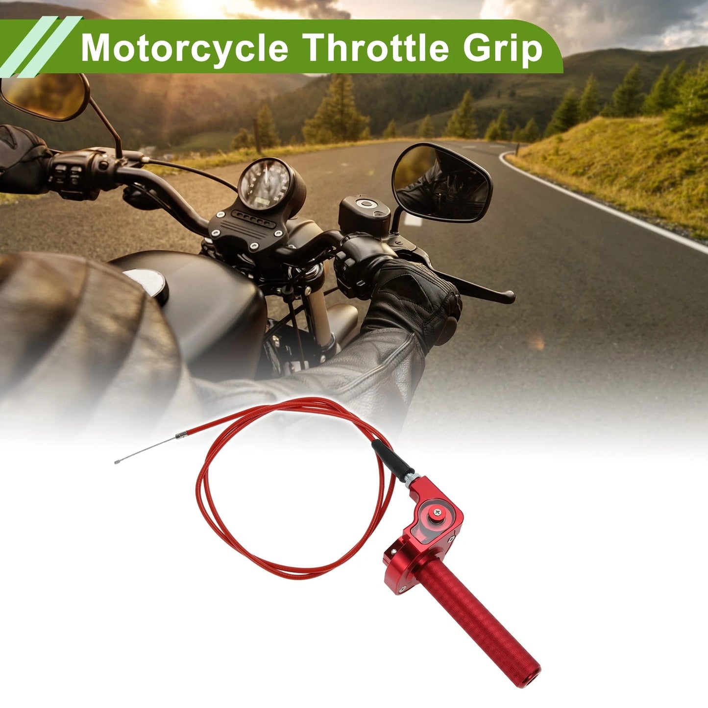 22mm Throttle Grip for Dirt Bikes Pit Bikes Mini Bikes (49CC-125CC) Red