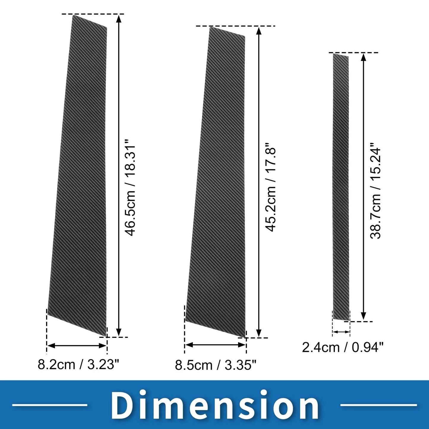 Set of 6 Door Pillar Window Trim for VW Golf 6 MK6 (2010–2013) Carbon Fiber